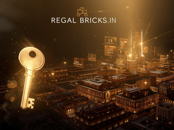Create A Cinematic CGI Style Image For The Brand Regal Bricks. Begin With A Glowing Golden Key Floating In A Dark Background With Soft Particles And Dramatic Royal Lighting. The Key Transforms 1